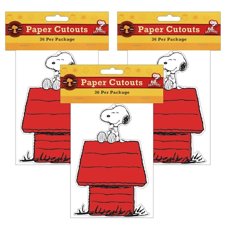 EUREKA Snoopy® on Dog House Paper Cut-Outs, 36 Pieces, PK3 841227